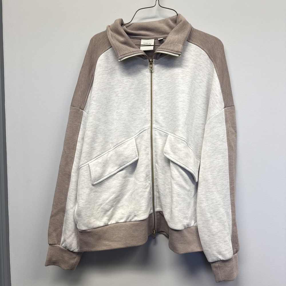 Varley Double Soft Womens Garcia Two Tone Zip Through Sweater Jacket, Size L